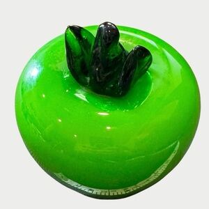 Glass Art Green Apple Murano Style